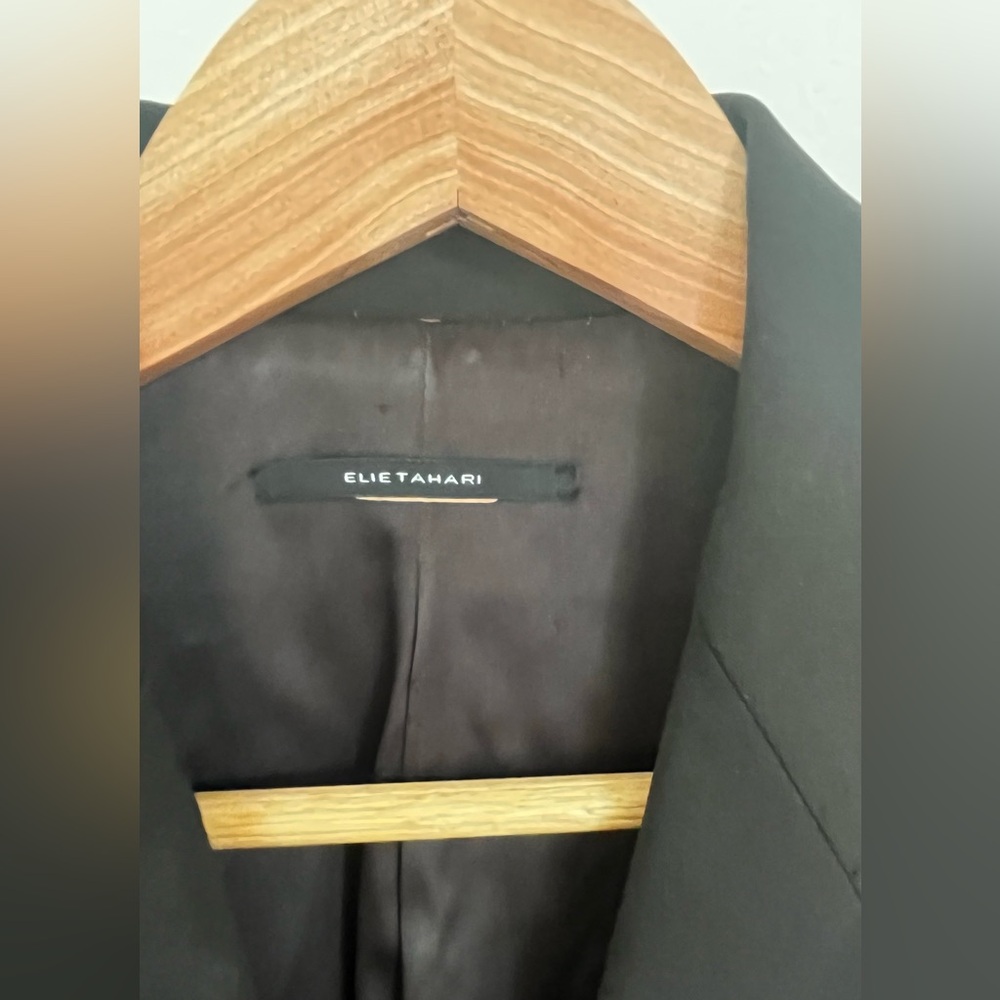 ELI TAHARI Black Lined Tailored Blazer Women’s Career Office Jacket Xtra-Small - Picture 4 of 12